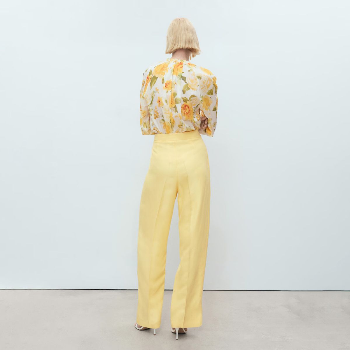 MANGO - Pantalón Mezcla Lino Pinzas Mujer Mango