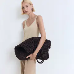 MANGO - Top Punto Lúrex Cuello Pico Mujer