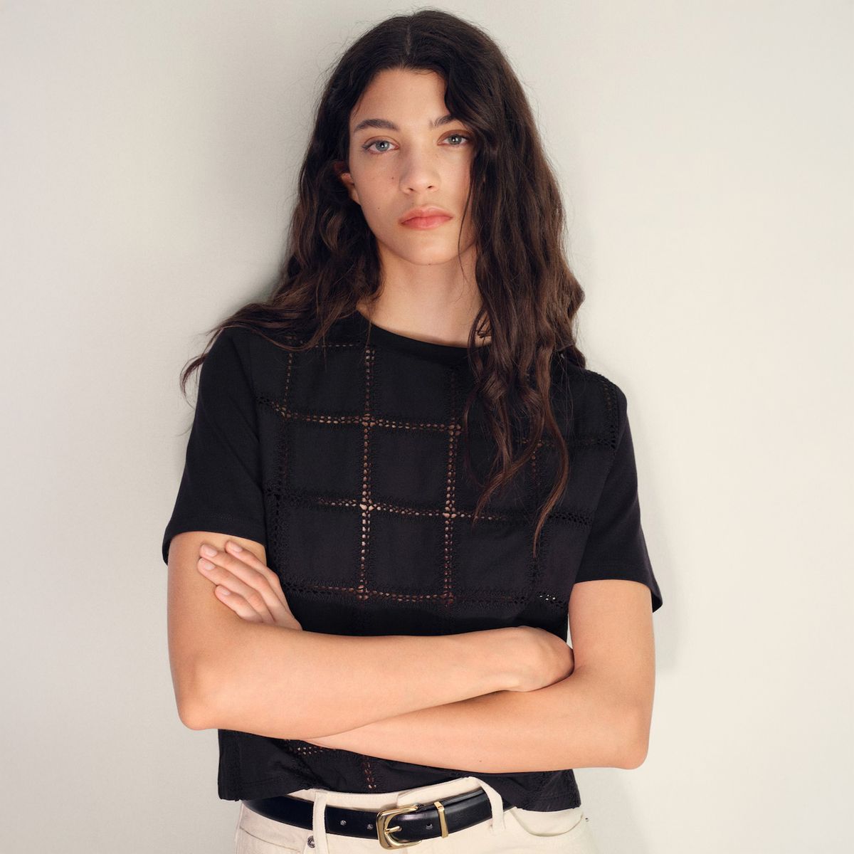 MANGO - Polera Detalles Bordados Mujer Mango