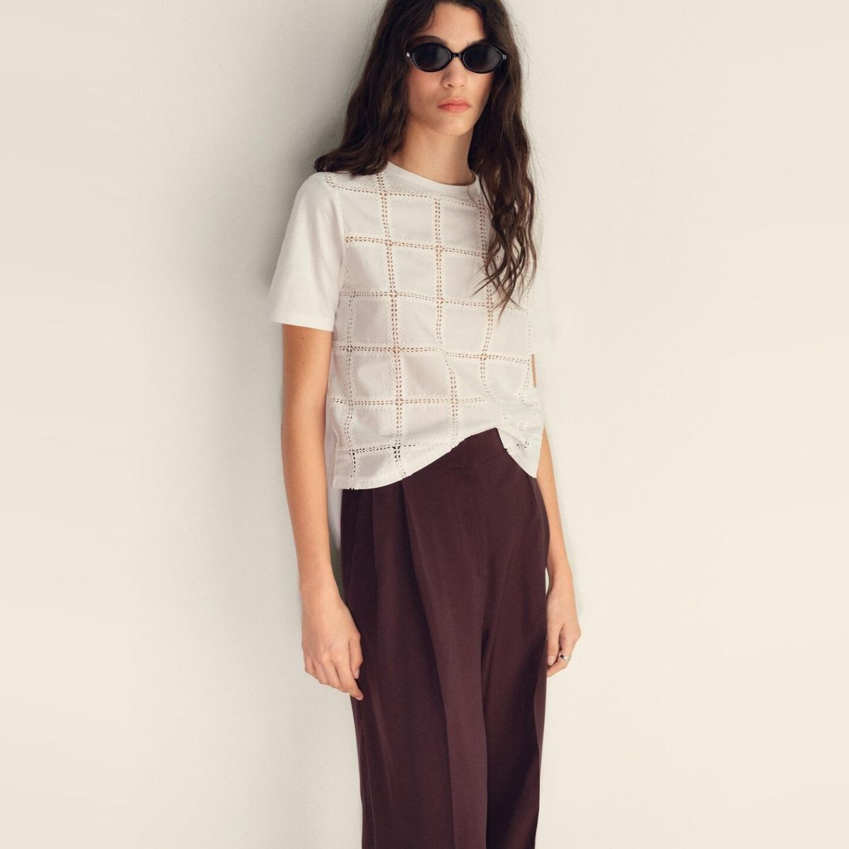 MANGO - Polera Detalles Bordados Mujer Mango