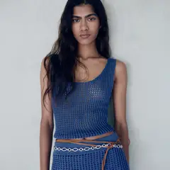 MANGO - Top Punto Crop Mujer