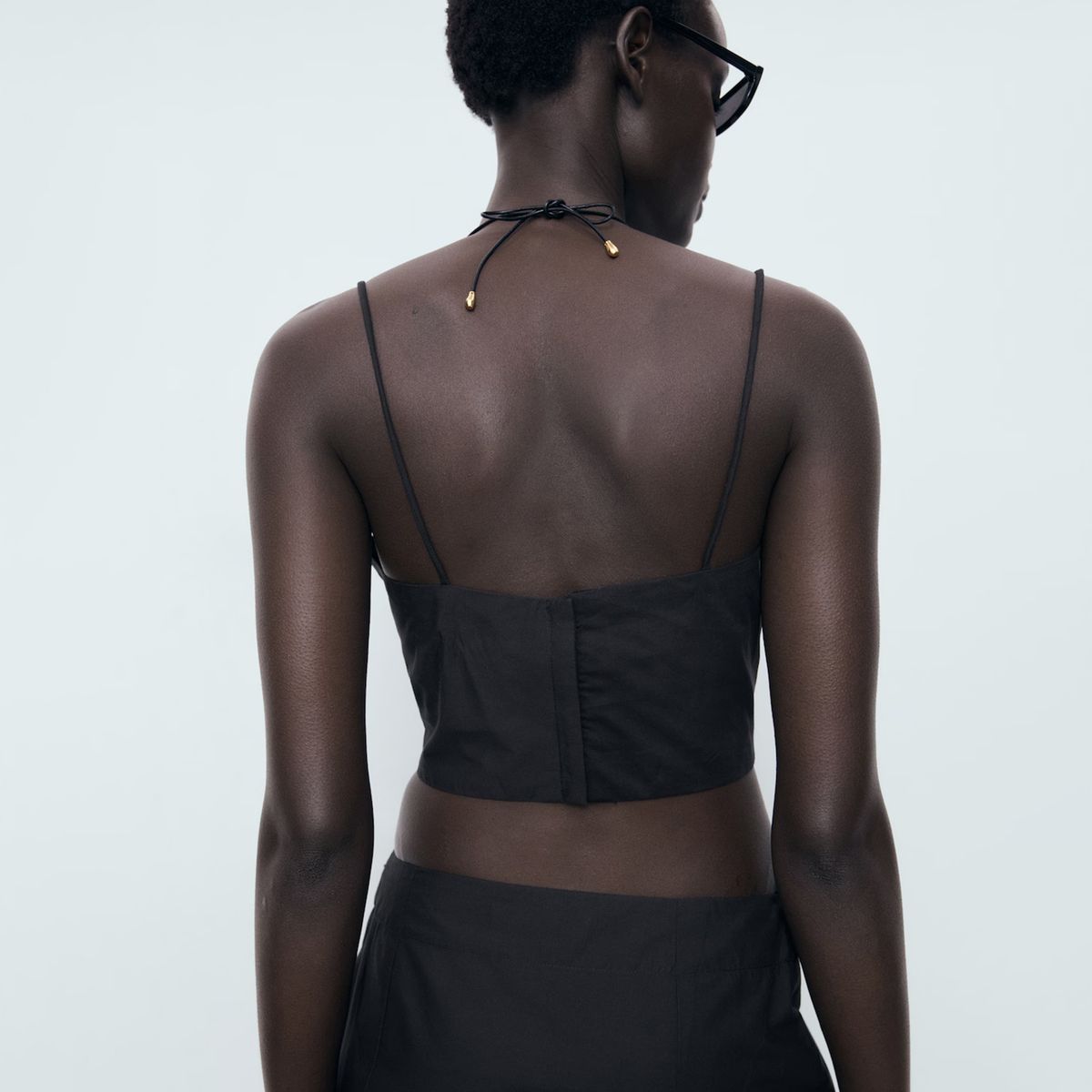 MANGO - Polera Crop Bordado Mujer Mango