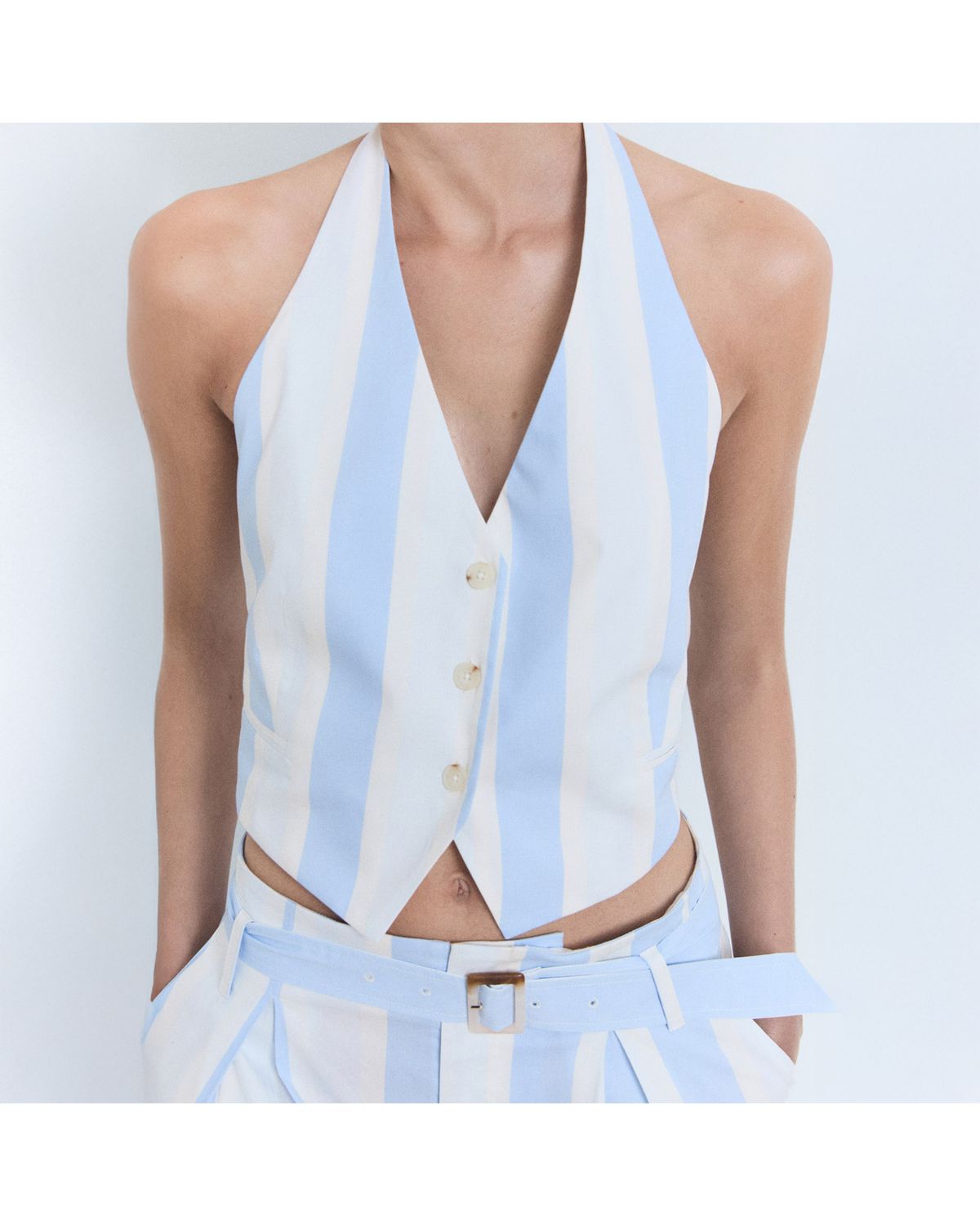 MANGO Vest Halter Rayas Mujer Mango