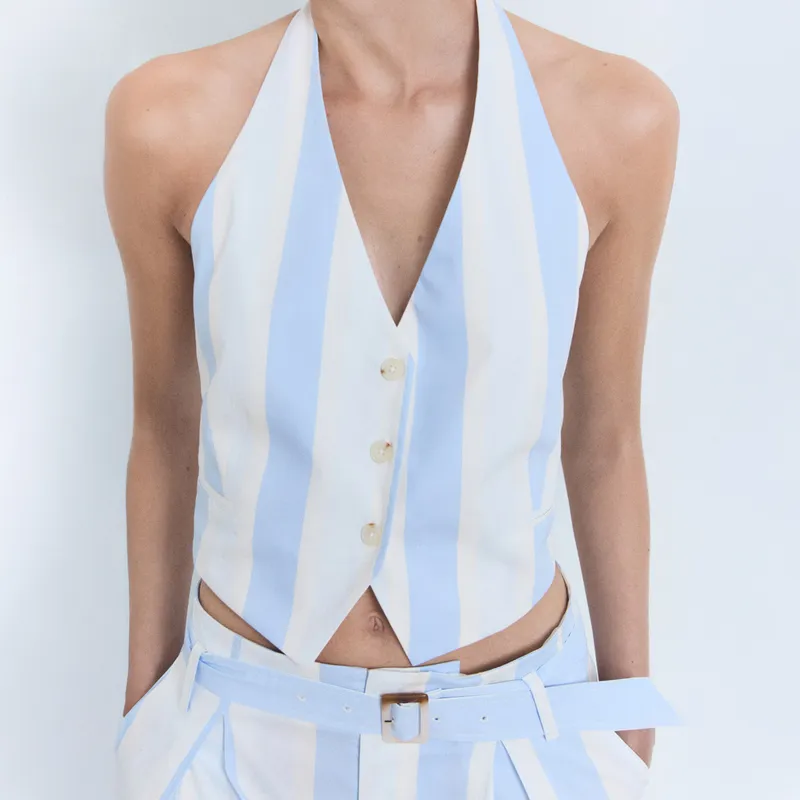 MANGO - Vest Halter Rayas Mujer Mango