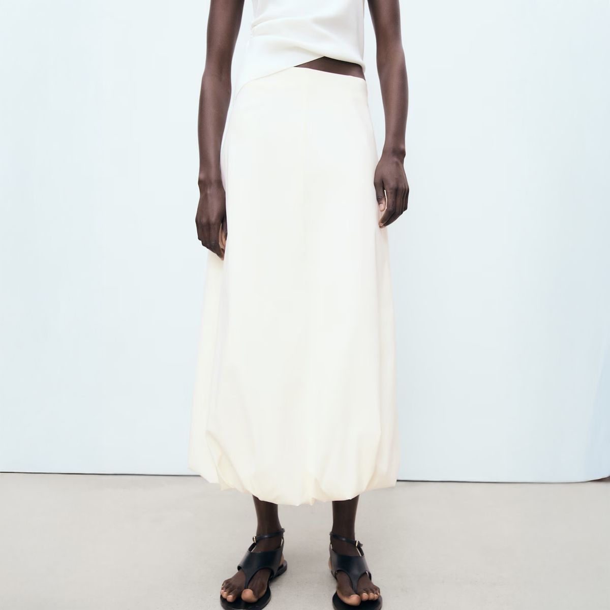 MANGO - Falda Larga Globo Mujer Mango