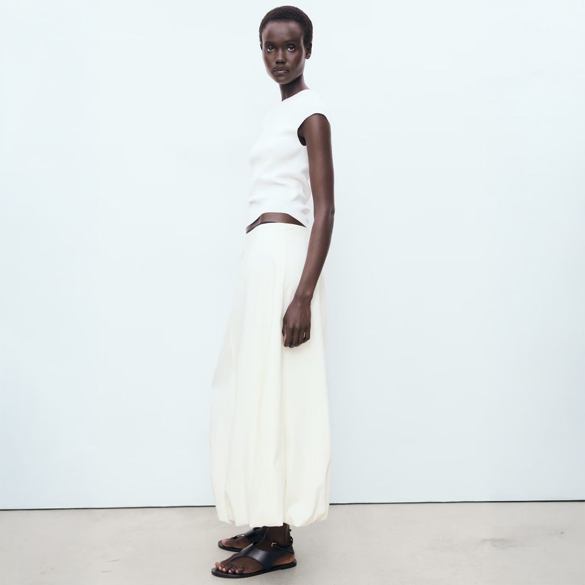 MANGO - Falda Larga Globo Mujer Mango