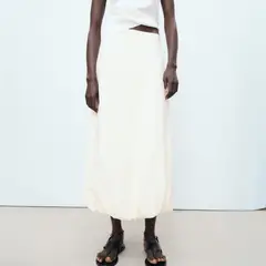 MANGO - Falda Larga Globo Mujer