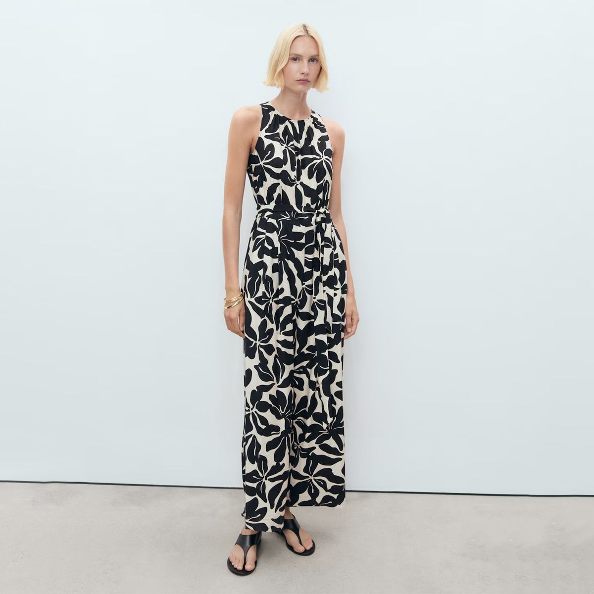 MANGO - Enterito Cinturón Estampado Mujer Mango