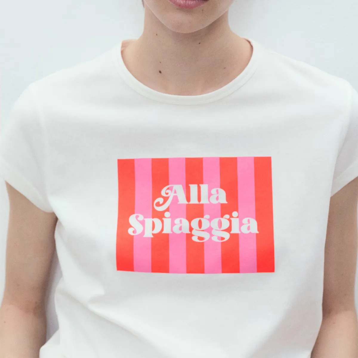 MANGO - Polera Algodón Estampada Mujer Mango