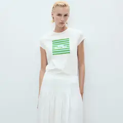 MANGO - Polera Algodón Estampada Mujer