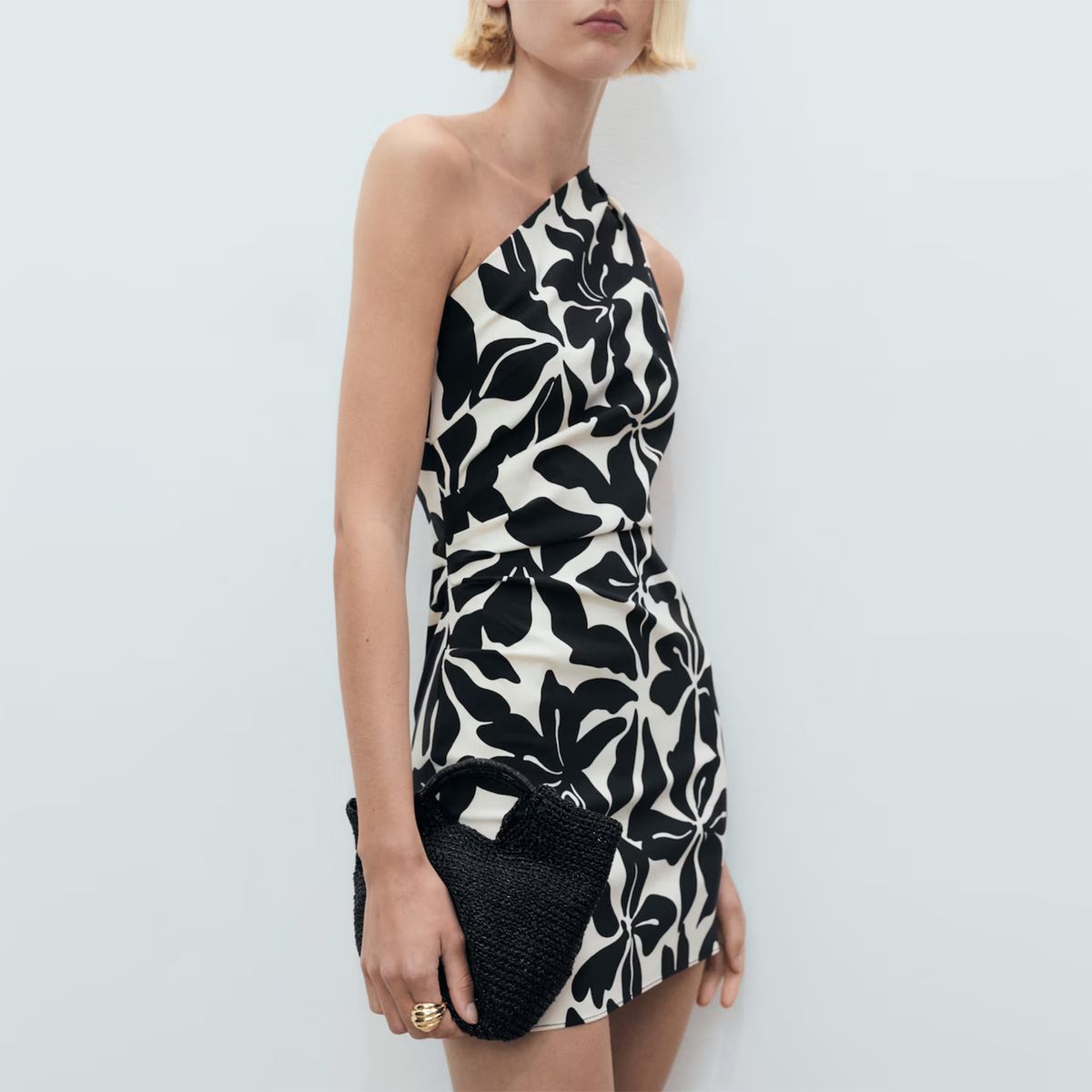 MANGO - Vestido Corto Asimétrico Mujer Mango