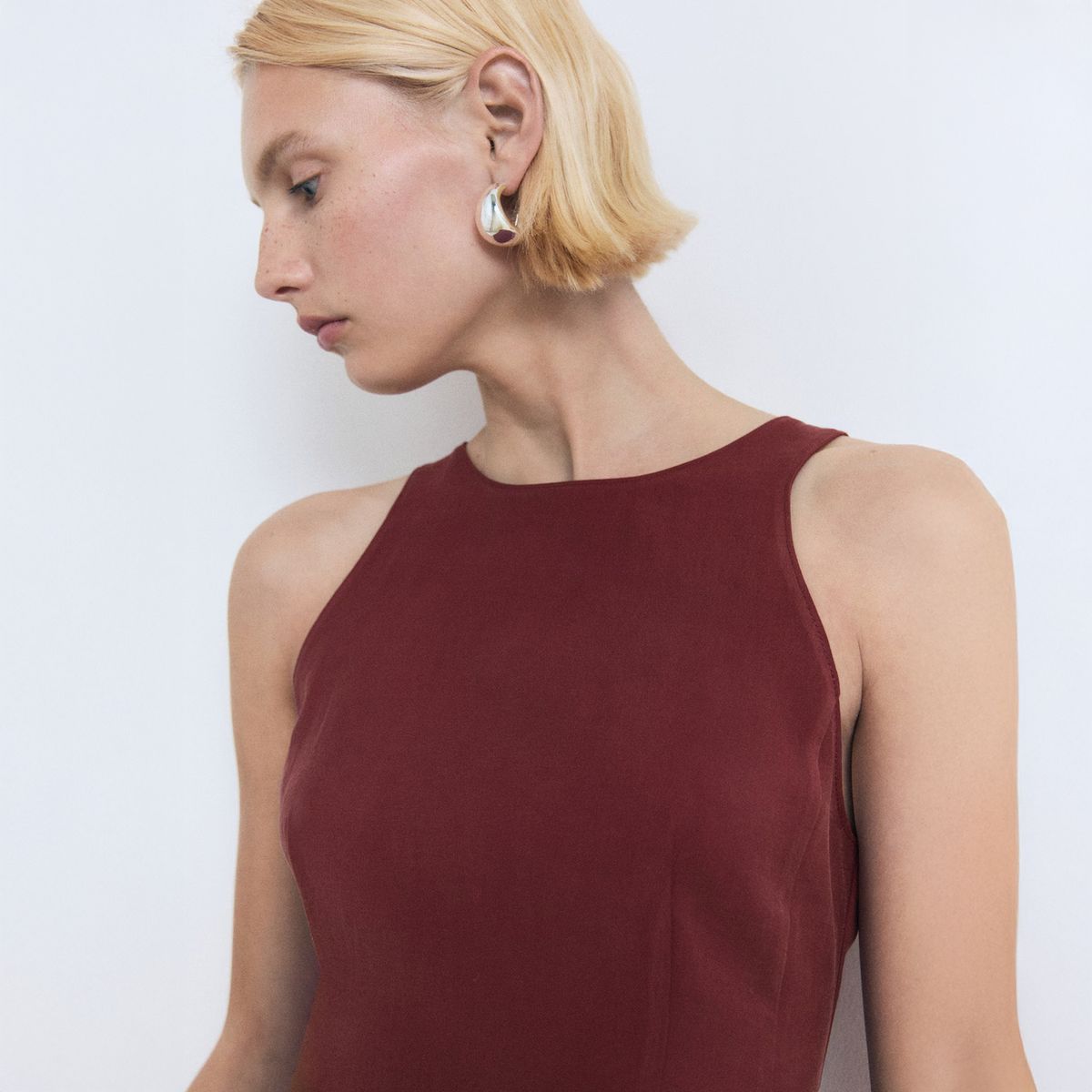 MANGO - Blusa Halter Entallada Mujer Mango