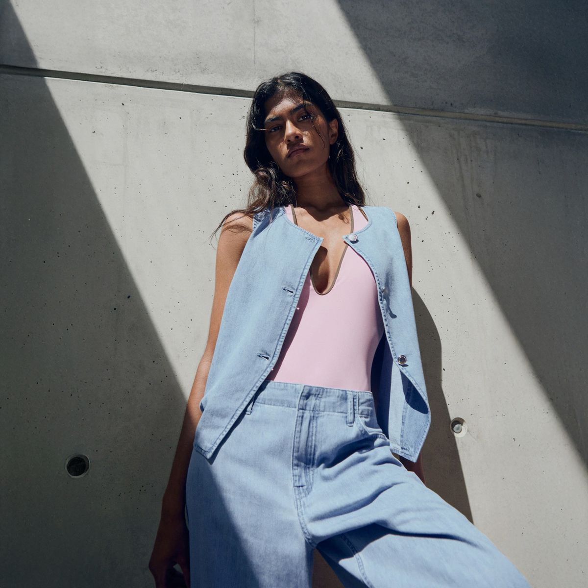 MANGO - Vest Vaquero Botones Mujer Mango