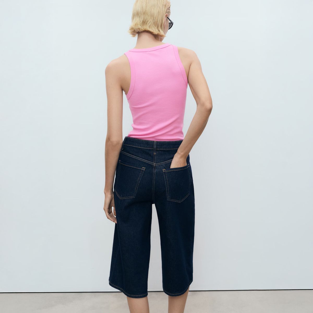 MANGO - Top Canalé Algodón Mujer Mango