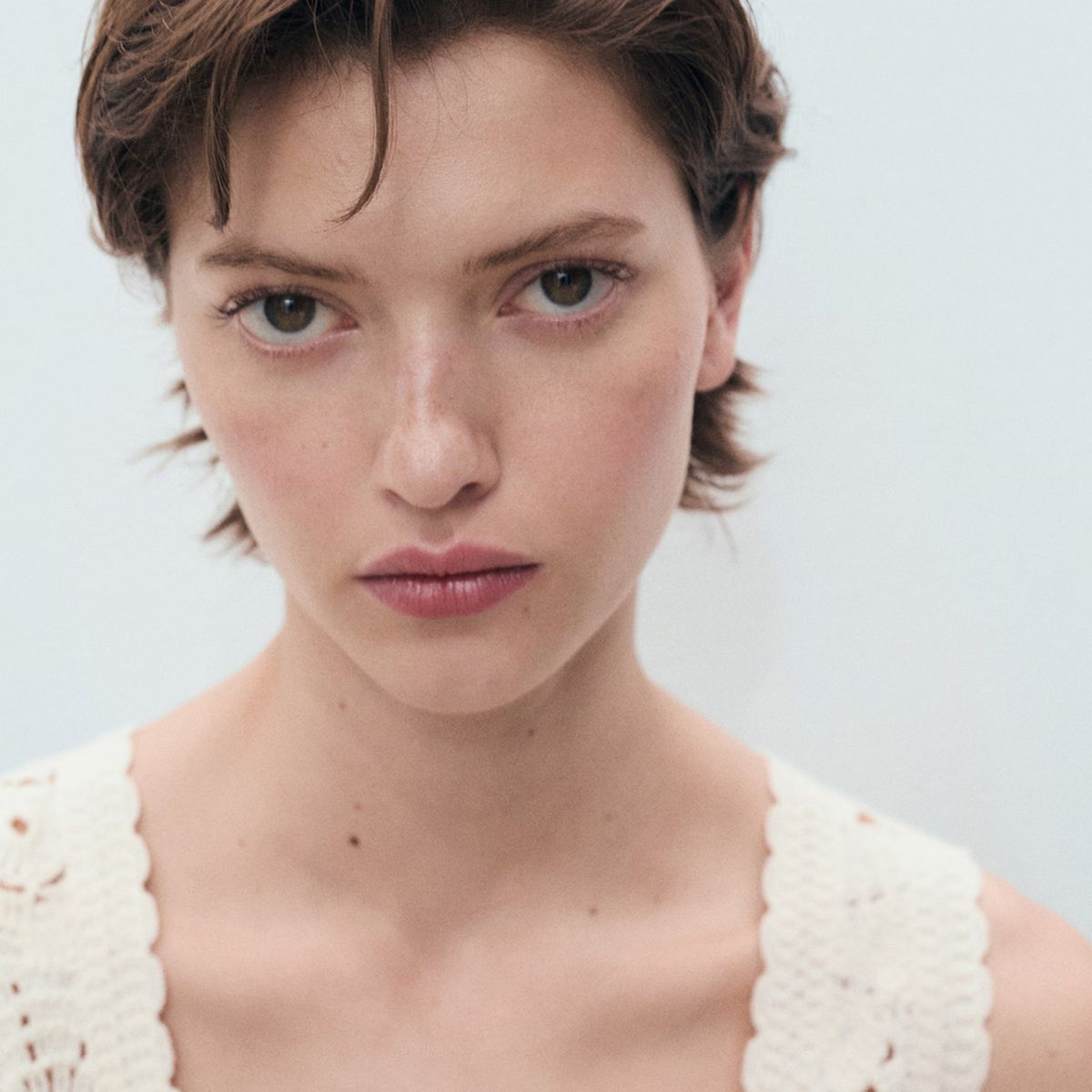 MANGO - Top Crochet Flores Mujer Mango