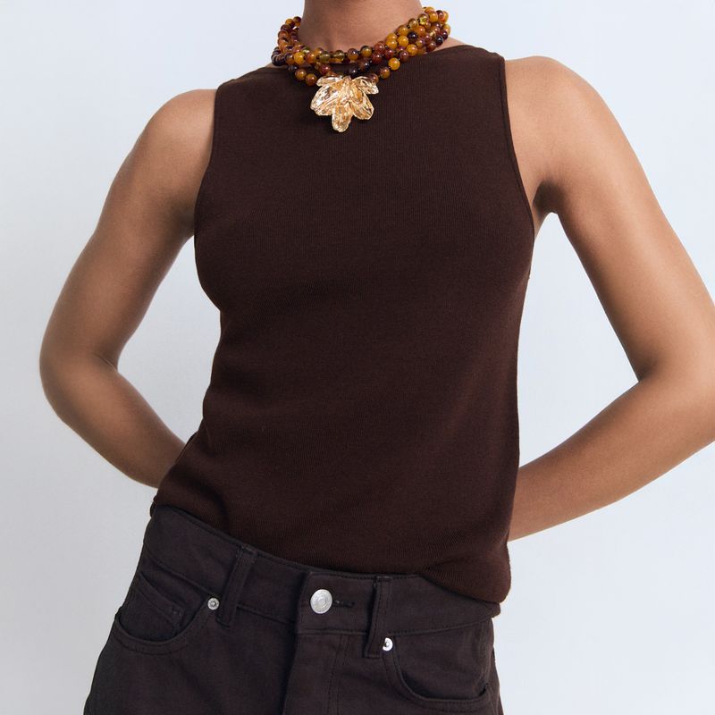 MANGO - Top Punto Fino Mujer Mango