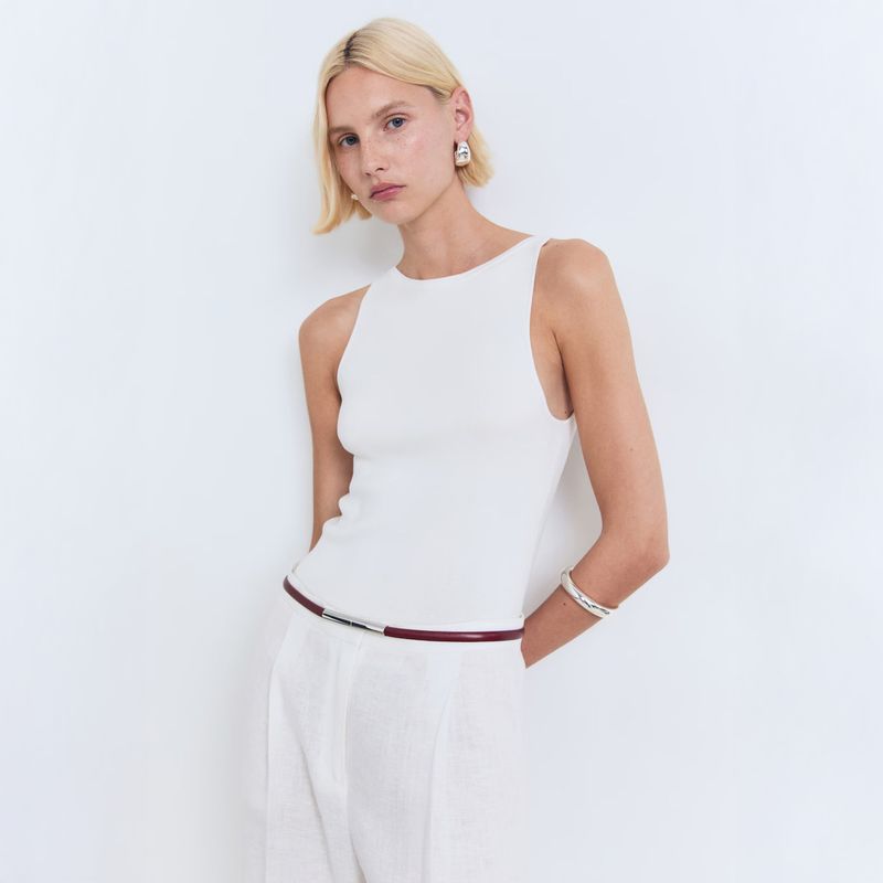 MANGO - Top Punto Fino Mujer Mango