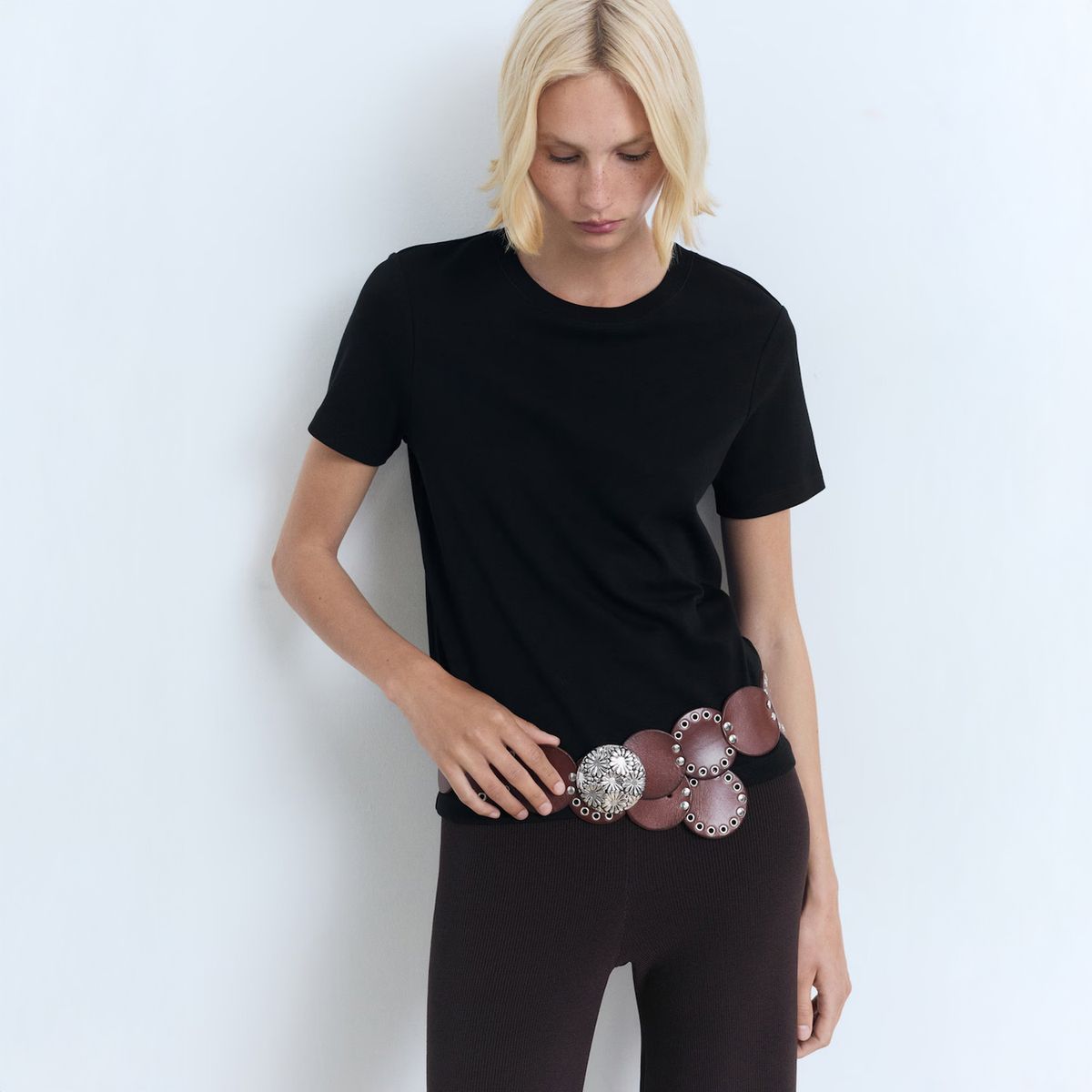 MANGO - Polera Algodón Manga Corta Mujer Mango