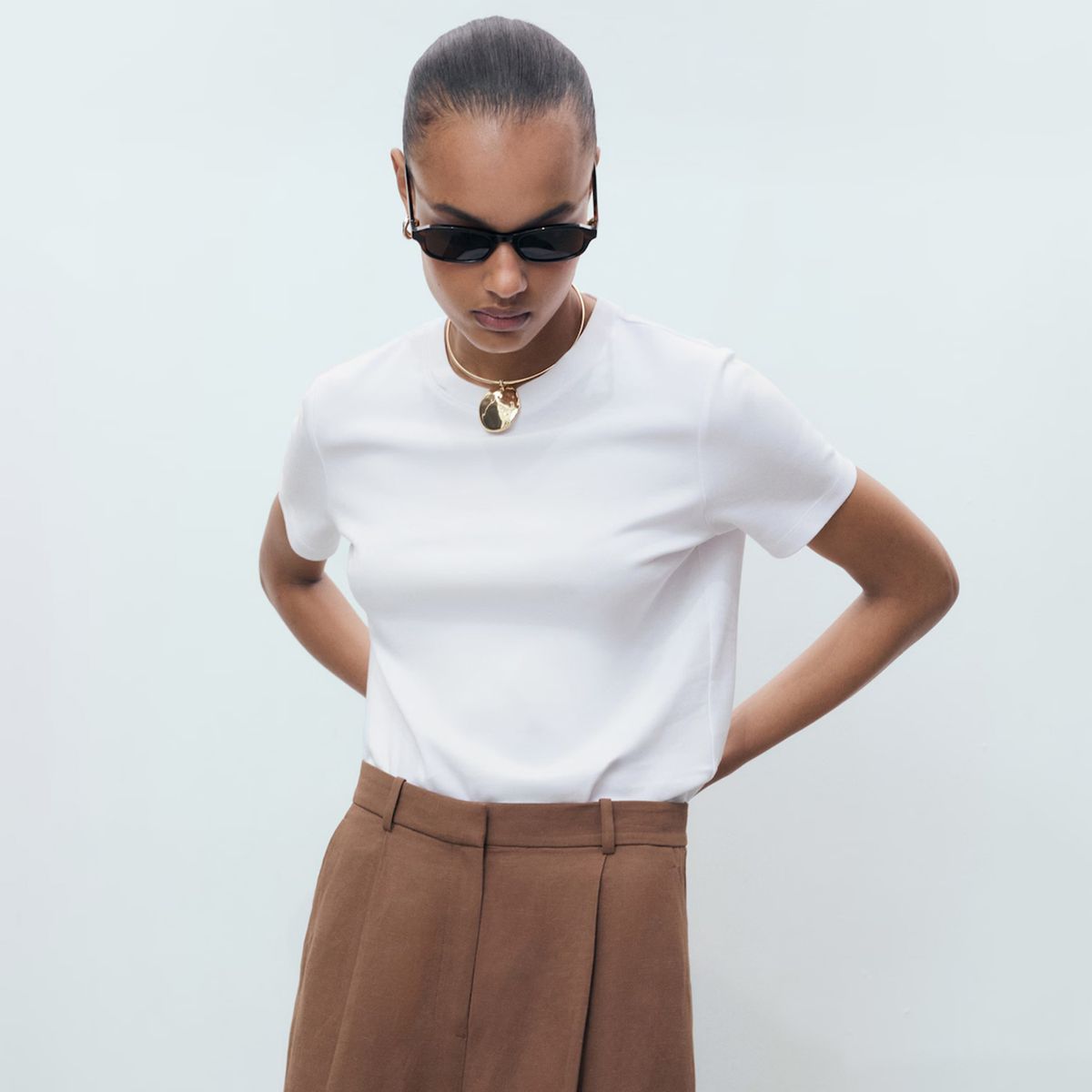 MANGO - Polera Algodón Manga Corta Mujer Mango