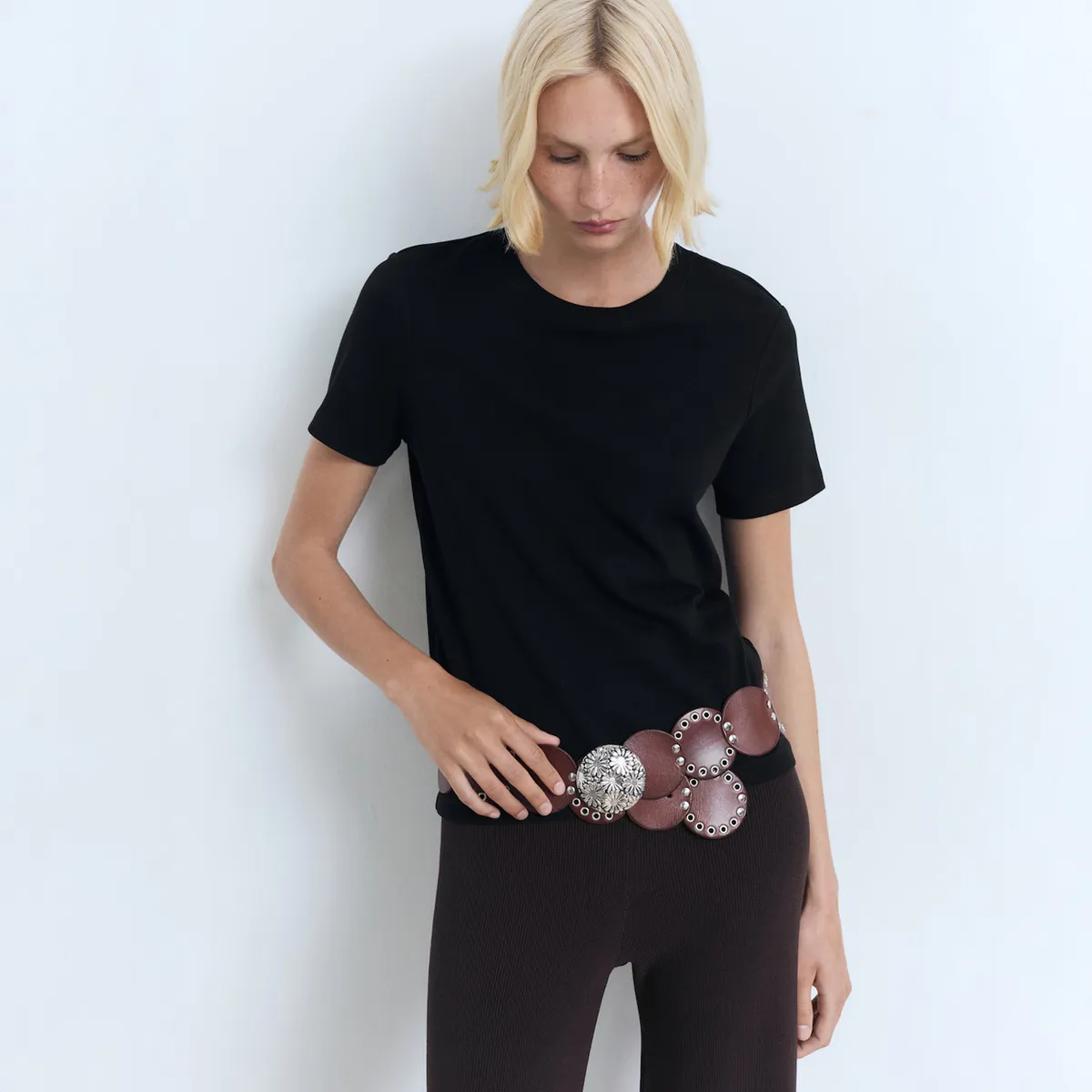 MANGO - Polera Algodón Manga Corta Mujer Mango