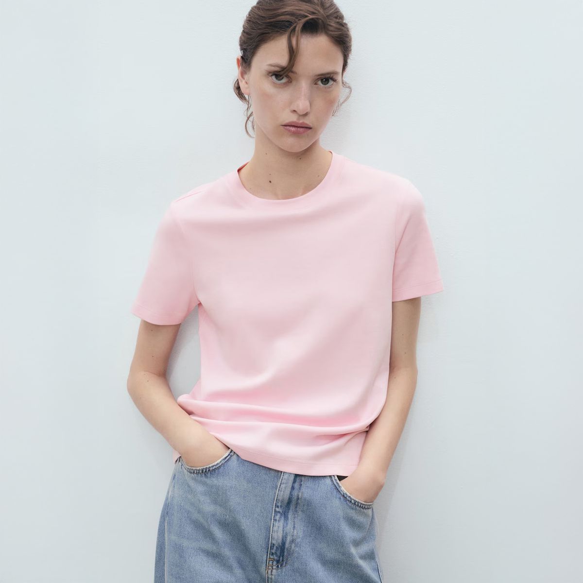 MANGO - Polera Algodón Manga Corta Mujer Mango