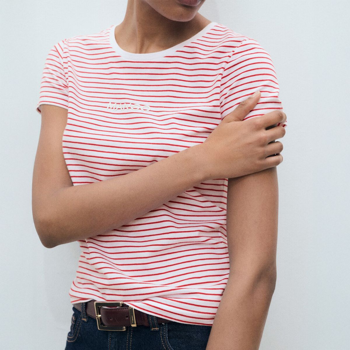 MANGO - Polera Rayas Logo Mujer Mango