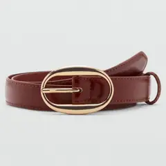 MANGO - Cinturón Hebilla Ovalada Mujer