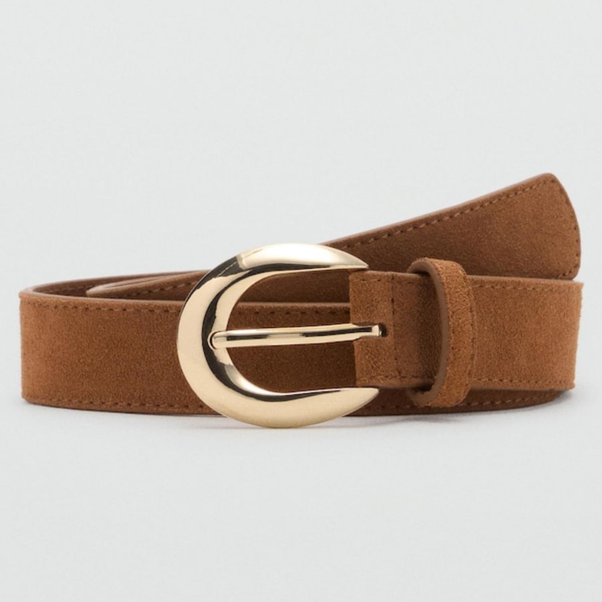 MANGO - Cinturón Piel Hebilla Ovalada Mujer Mango