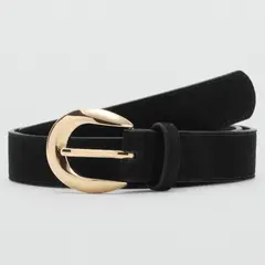 MANGO - Cinturón Piel Hebilla Ovalada Mujer