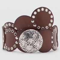 Cinturón Piel Tachas Mujer