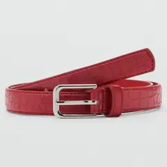 MANGO - Cinturón Fino Efecto Piel Coco Mujer