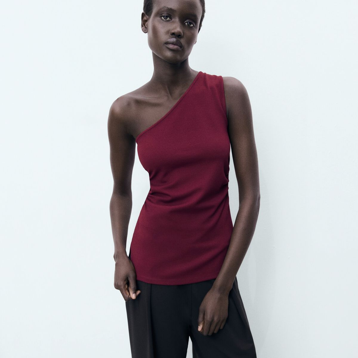 MANGO - Polera Asimétrico Drapeado Mujer Mango