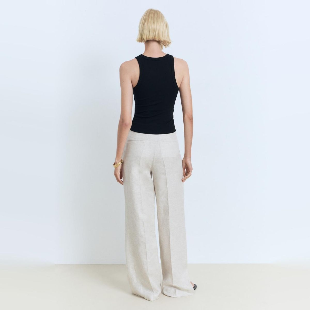 MANGO - Top Canalé Algodón Mujer Mango