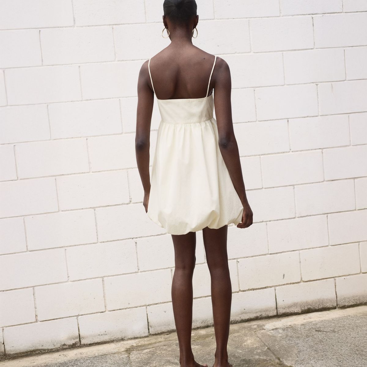 MANGO - Vestido Globo Bordado Flores Mujer Mango