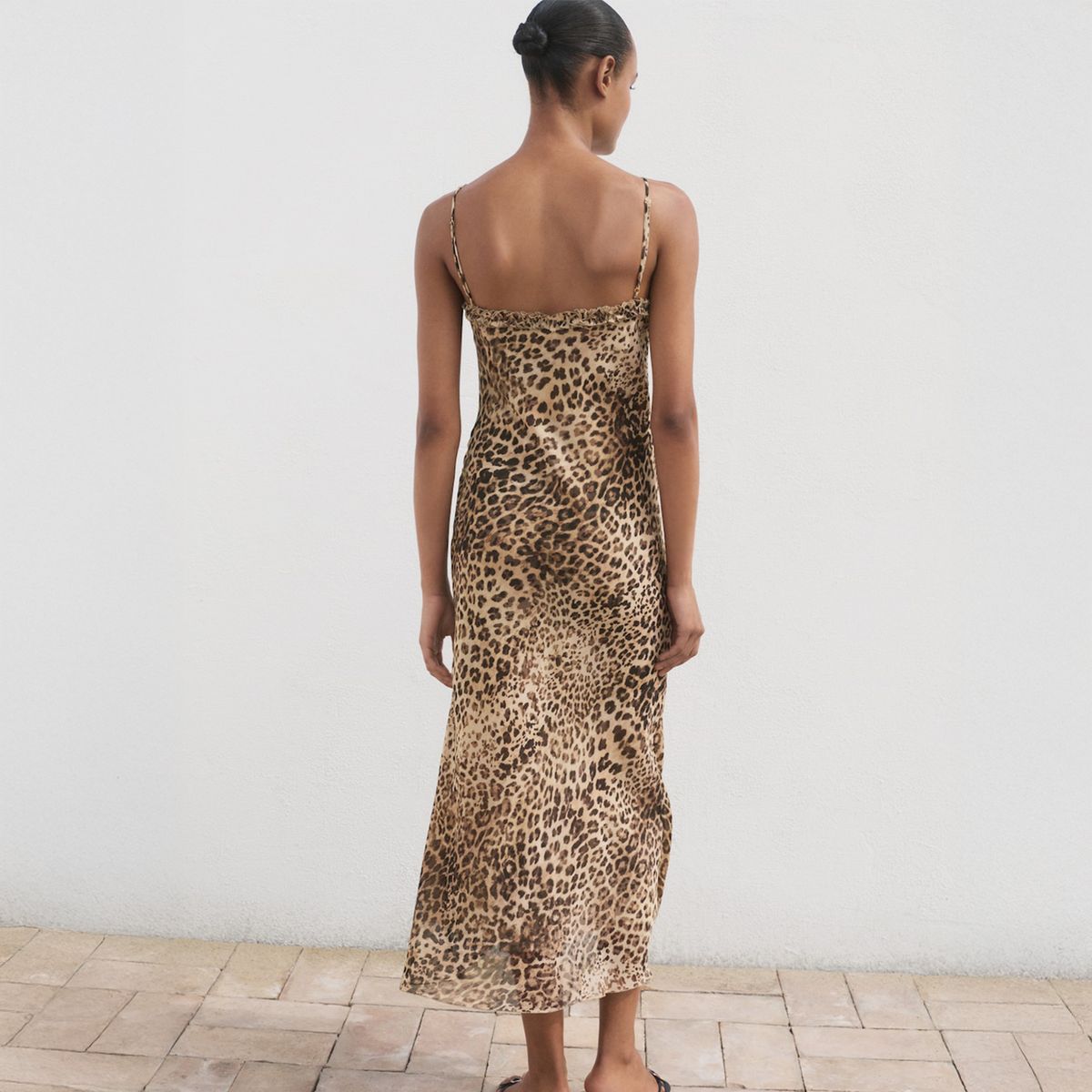 MANGO - Vestido Midi Animal Print Mujer Mango