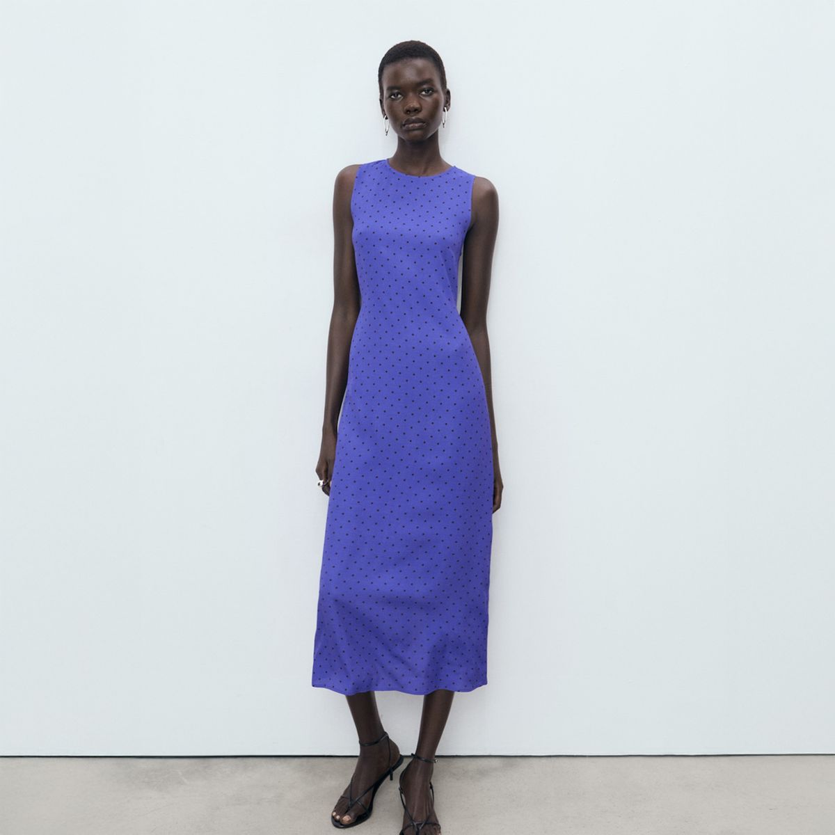 MANGO - Vestido Midi Lunares Mujer Mango