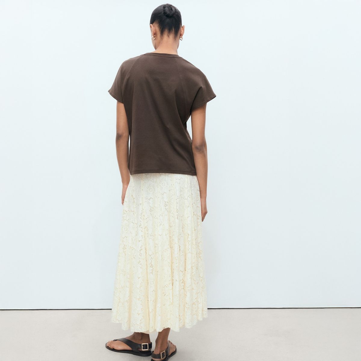 MANGO - Polera Algodón Cuello Redondo Mujer Mango