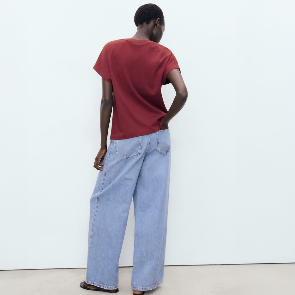 MANGO - Polera Algodón Cuello Redondo Mujer Mango