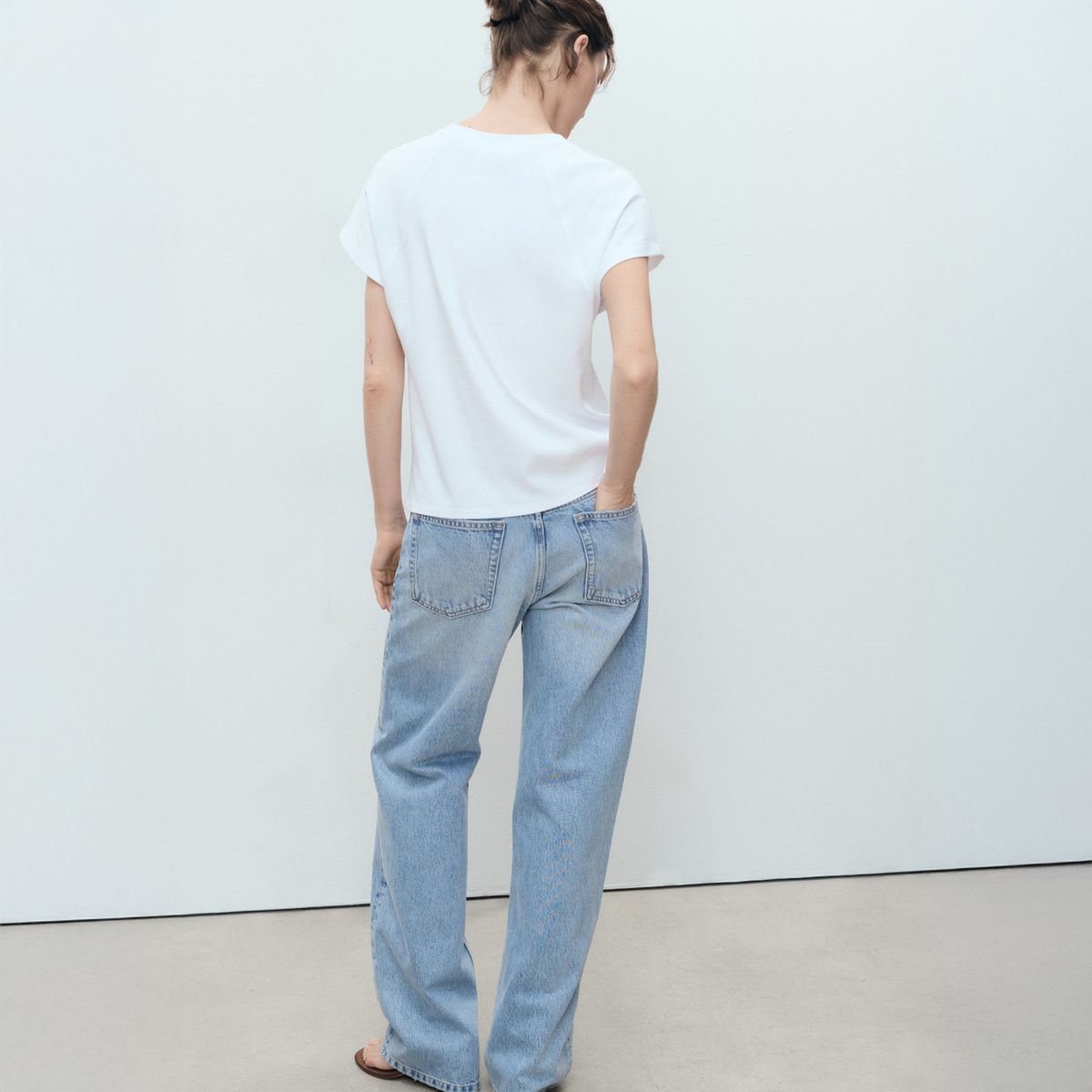 MANGO - Polera Algodón Cuello Redondo Mujer Mango