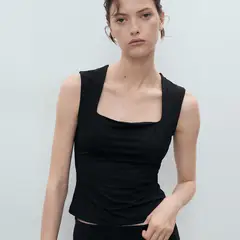 MANGO - Top Entallado Tirantes Anchos Mujer