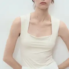 MANGO - Top Entallado Tirantes Anchos Mujer