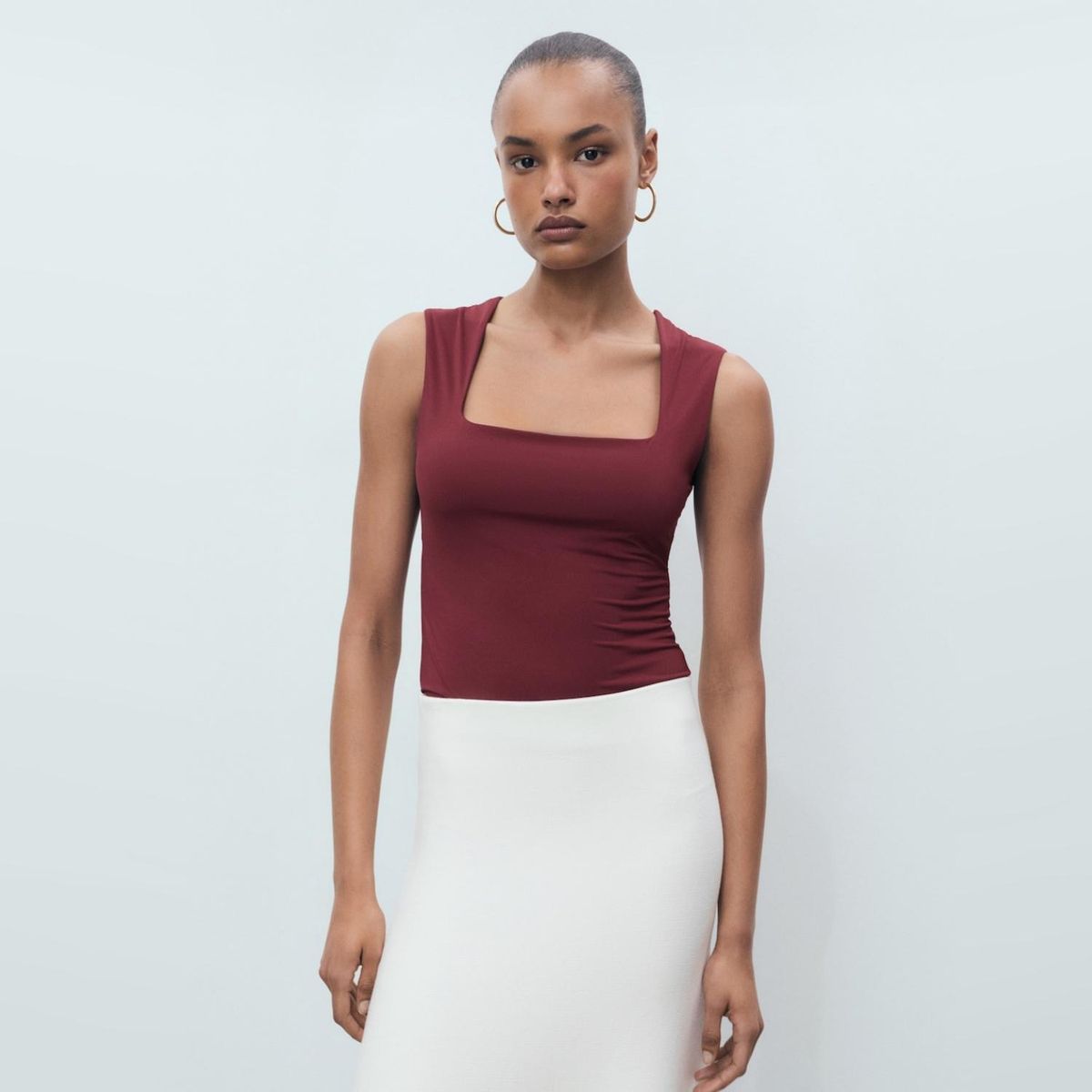 MANGO - Polera Entallado Tirantes Anchos Mujer Mango