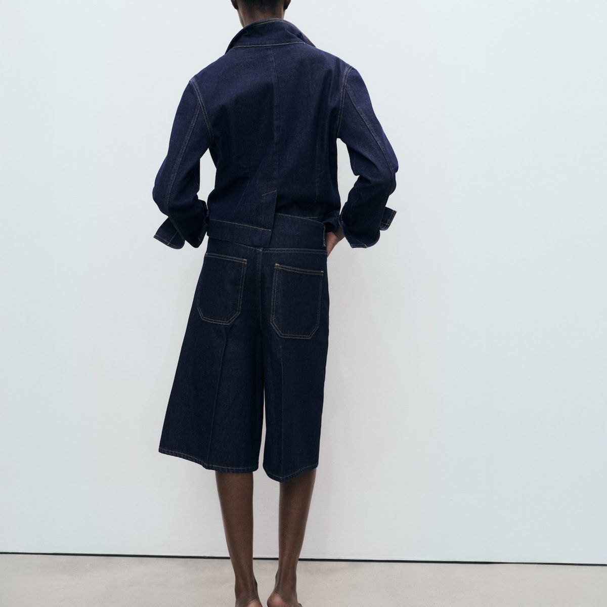 MANGO - Bermuda Jorts Denim Tiro Medio Mujer Mango