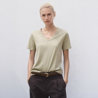 Imagen 1 del producto Polera Algodón Cuello Pico Mujer