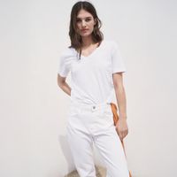 Polera Algodón Cuello Pico Mujer