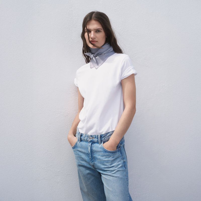 MANGO - Polera Algodón Manga Corta Mujer Mango