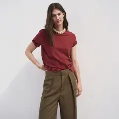 MANGO - Polera Algodón Manga Corta Mujer