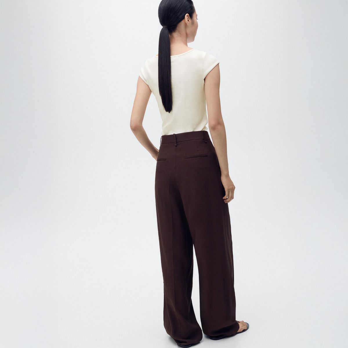 MANGO - Polera Algodón Cuello Escotado Mujer Mango