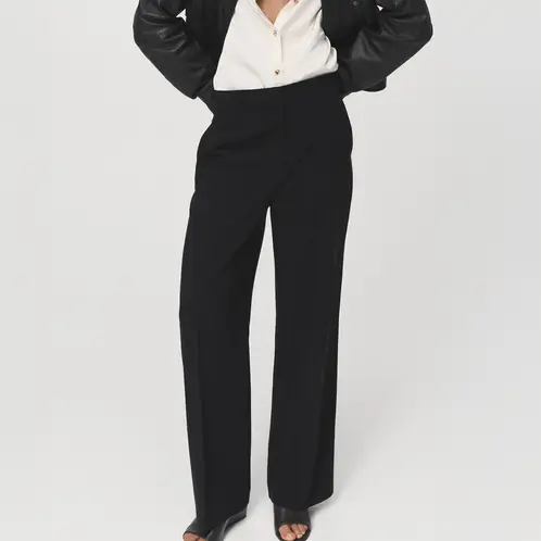 MANGO - Pantalón Recto Tiro Medio Mujer