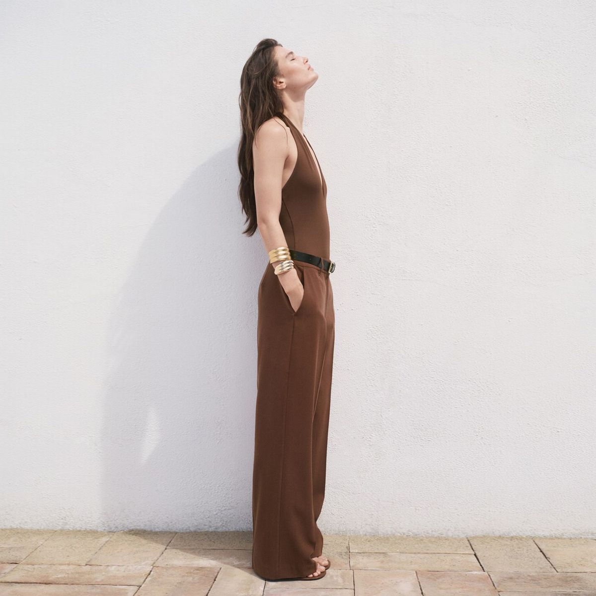 MANGO - Pantalón Recto Tiro Medio Mujer Mango